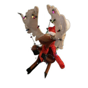 Christmas Annalee Doll 9” Santa Moose With Antler Ornaments